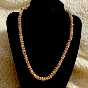 Anne Klein Rose Gold-tone  Rhinestone Choker Necklace